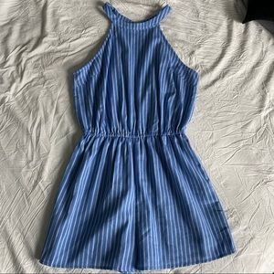 Blue striped romper